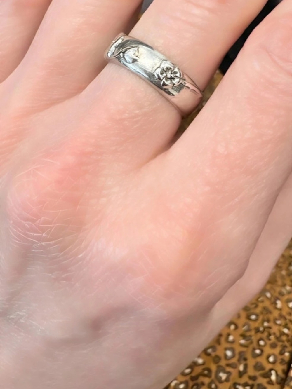 2003 Nature Rose Tiffany and Co. Floral Sterling Silver Ring